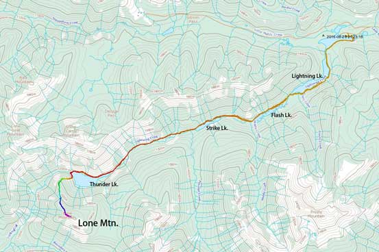 Lone Mountain scramble route via NNW Ridge