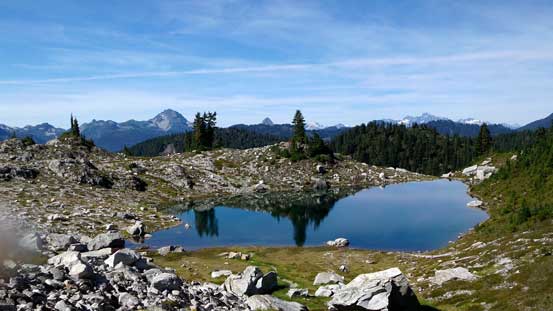 The same tarn, from the broad bass just below the N. Face of Dunkeld Peak