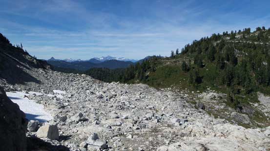 A view from where I ditched gears. This is that boulder field I just crossed