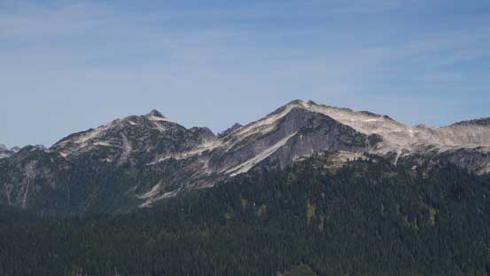The unofficially named Pinecone Peak and Seed Peak