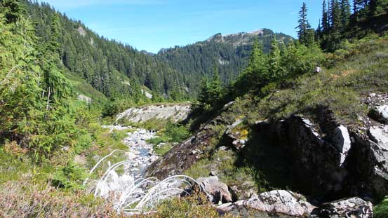 Descending towards an unnamed lake following this creek