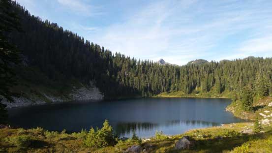 After a long traverse across a heather bench I dropped to Triple Point Lake