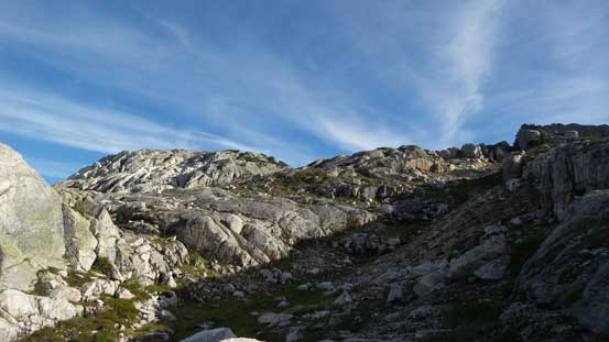 Turning right, it's a long plod on typical terrain like this.