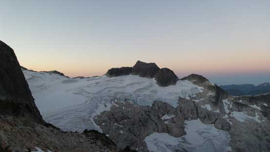 Meslilloet Mountain just before alpenglow