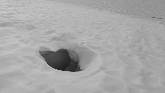 Holes on the glacier...