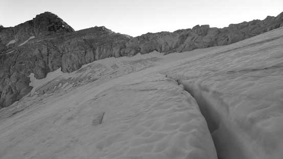 Looking back from partway across