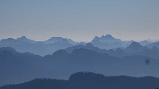 Mt. Clarke with Grainger Peak to its left. These are some remote peaks