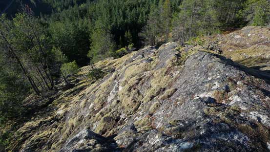 The south side of the summit area was quite steep actually 