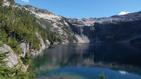 A pleasant change topping out on the lip... Barnes Lake displaced in front. 