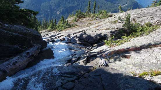 Crossing the lake's outflow 