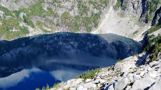 Looking back down at Barnes Lake