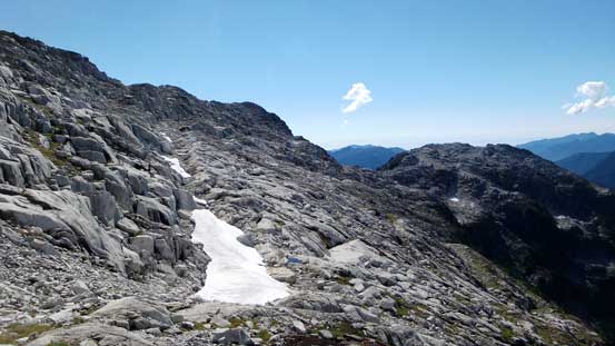 Looking back from halfway across. Some up-and-downs required during the traverse