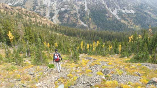 Dropping down from Longs Pass
