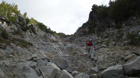 Looking up from midway up the Couloir