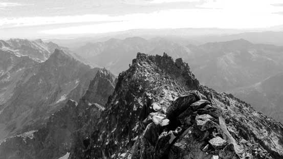 Looking back towards the false summit. 