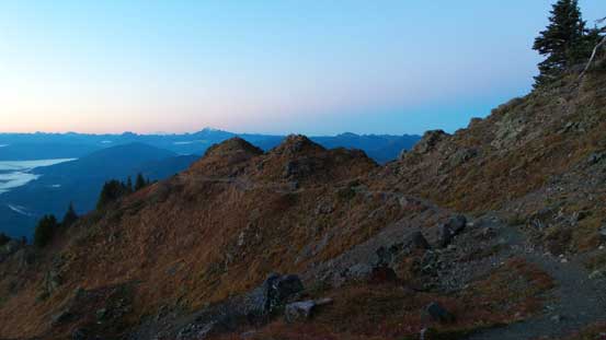 The trail on the shoulder.