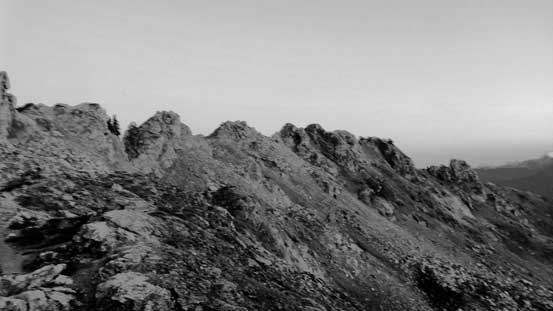 The summit crags in sight now. True summit is the far one.