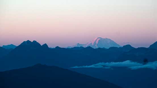 Mt. Rainier is visible looking far down south. Jumbo Mountain in the foreground on left
