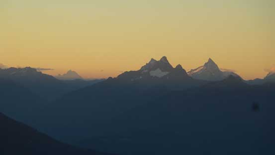 A closer look at Puge/White Chunk, and Sloan Peak. Way in the background is Mt. Stuart