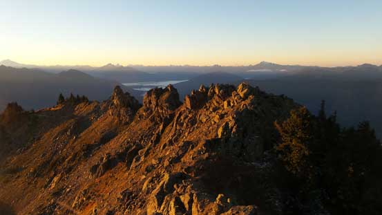 Looking back at the first false summit where I took all those previous pictures