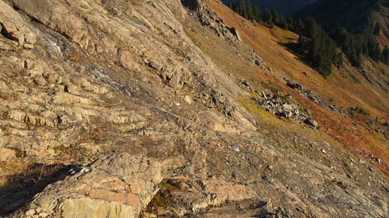 It's down-sloping and very slippery... 