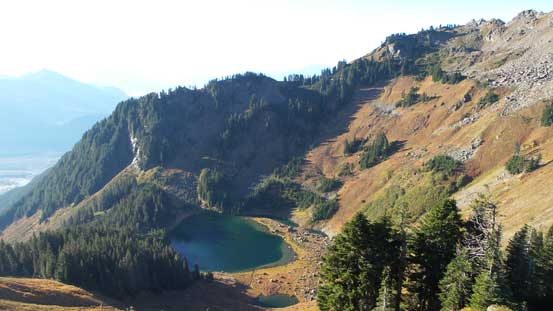 Looking down at Sauk Lake. There's actually a trail going there. 
