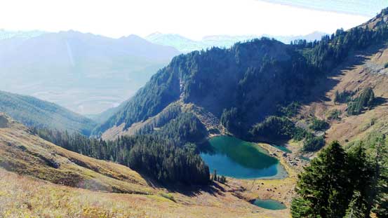 Sauk Lake and the deep cirque in the basin