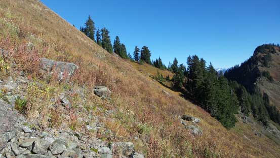 The start of this traverse was still slippery 