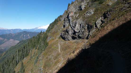 Looking sideway across shows the slope angle.. 