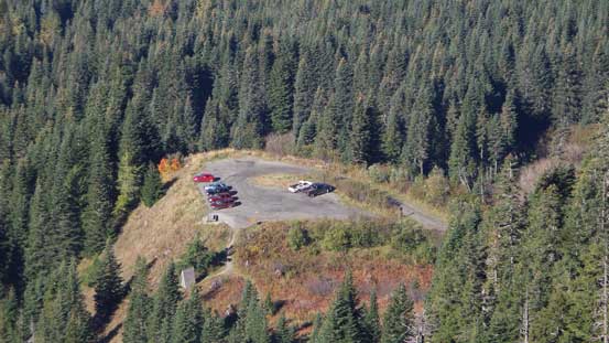 The parking lot... Very high in elevation.. 