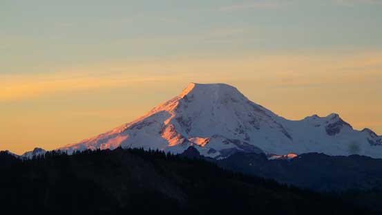 Alpenglow on the iconic volcano - Mt. Baker