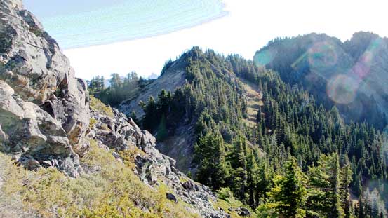 Almost rejoined the ridge crest. We had to go up and over the next highpoint too.