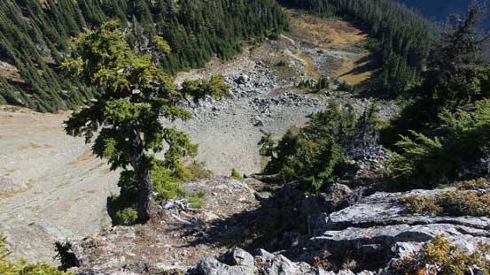 The east side of the summit block was a shear drop-off...