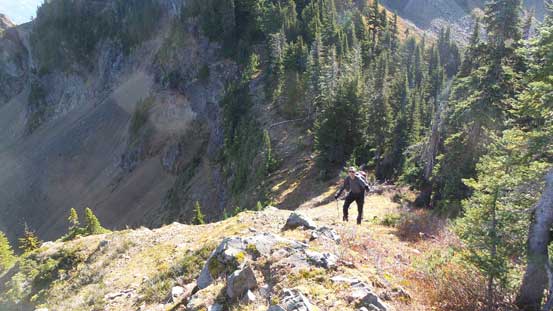Plodding up one of the many subsidiary bumps