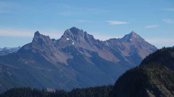 From L to R: Canadian Border Peak, American Border Peak and Mt. Larabee