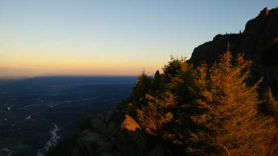 Looking sideways across the steep west side