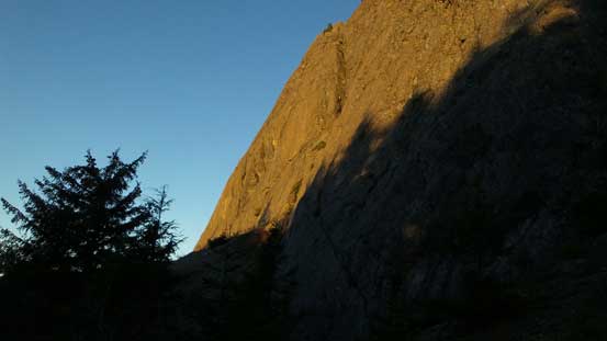 Looking sideways across the Haystack. It's steep...