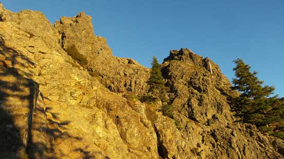 There are some jagged spires on the Haystack. Thankfully those aren't the true summit...