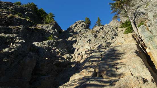 Down the gully, looking back..