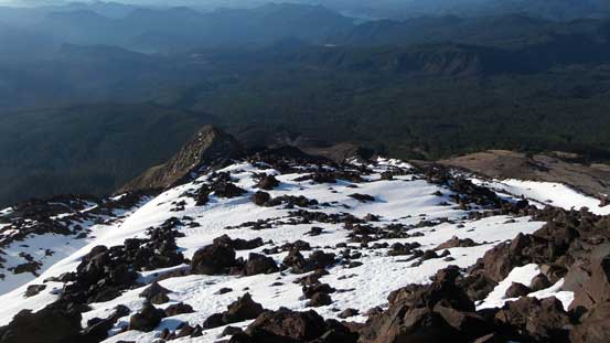 Looking down at the lower Monitor Ridge