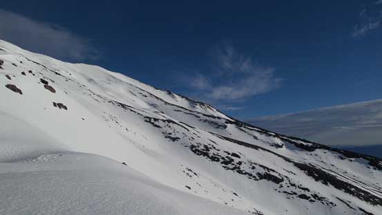 Looking sideways across the Warm Flow route
