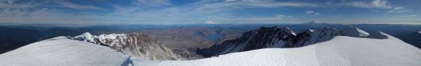 Summit Panorama from Mt. St. Helens. Click to view large size.