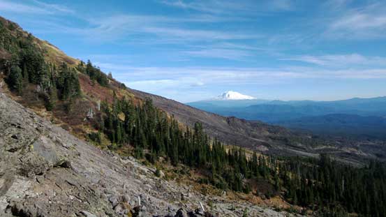 Looking sideways across the slopes. Mt. Adams behind