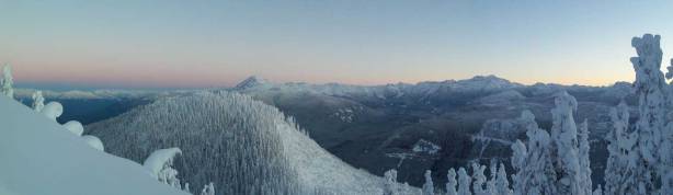A panorama looking north just before the alpenglow time
