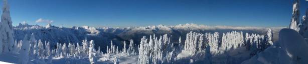 A partial panorama view from the summit of Mt. Mulligan. Click to view large size.