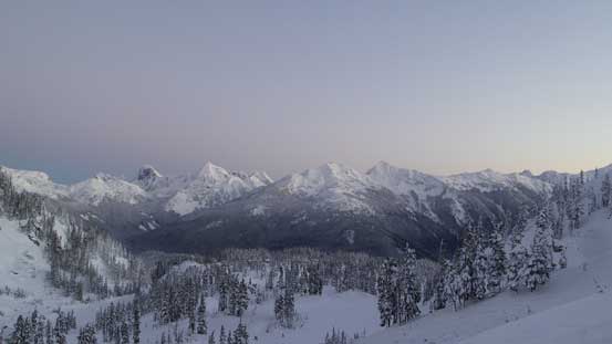 The northern horizon at dawn