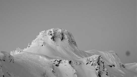 This is the steep east buttress. My ascent route is up the left skyline