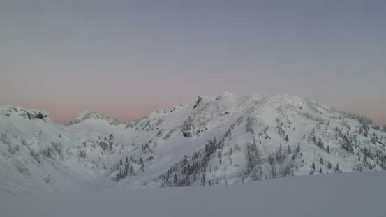 Mazama Dome and Mt. Herman before sunrise. 