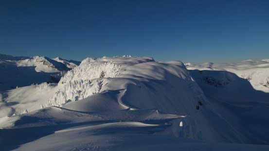 On top of the east buttress now, looking ahead