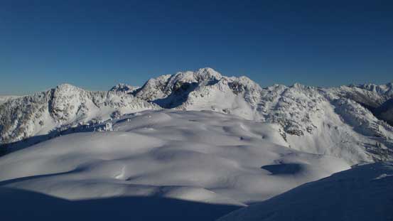 Mt. Herman rises behind the northern arm of Table Mountain 